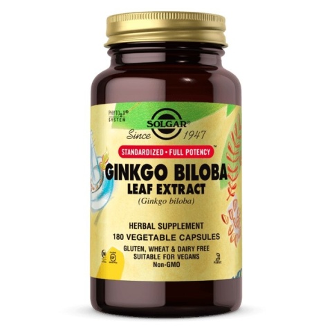 SOLGAR Ginkgo Biloba Leaf Extract - Miłorząb Japoński 180 kapsułek