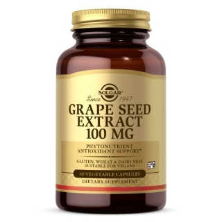 SOLGAR Grape Seed - Ekstrakt z Pestek Winogron 100 mg 60 kapsułek