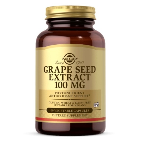 SOLGAR Grape Seed - Ekstrakt z Pestek Winogron 100 mg 60 kapsułek