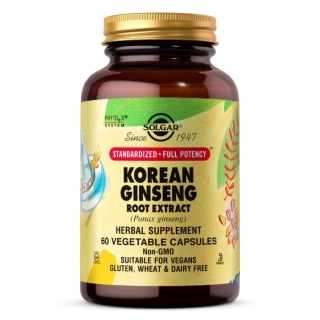 SOLGAR Korean Ginseng Root Extract SFP - Wyciąg z korzenia Żeń-szeń koreański 60 kapsułek