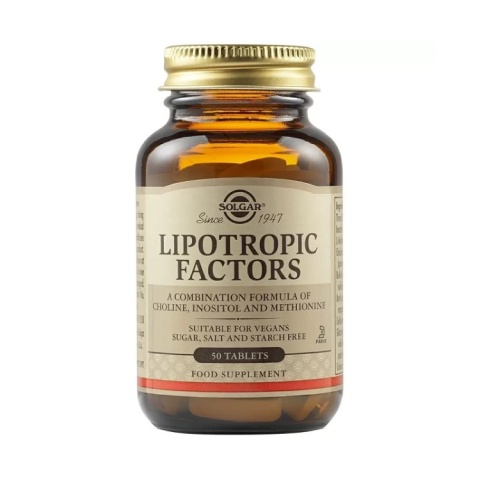 SOLGAR Lipotropic Factors - Czynniki lipotropowe 50 tabletek