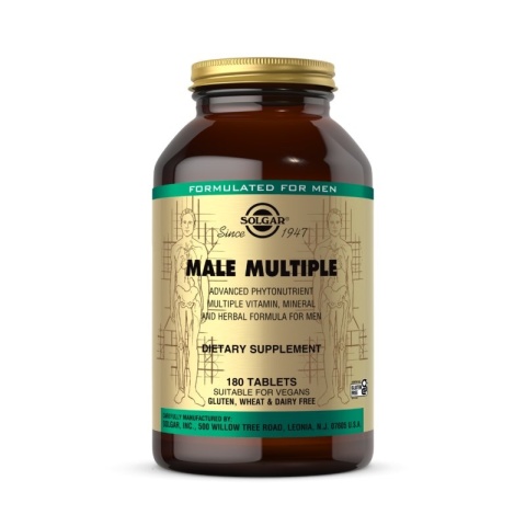 SOLGAR Male Multiple - dedykowana formuła witamin i minerałów z naturalnymi składnikami 180 tabletek