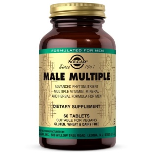 SOLGAR Male Multiple - dedykowana formuła witamin i minerałów z naturalnymi składnikami 60 tabletek
