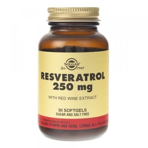 SOLGAR Resveratrol 250 mg with Red Wine Extract 30 kapsułek