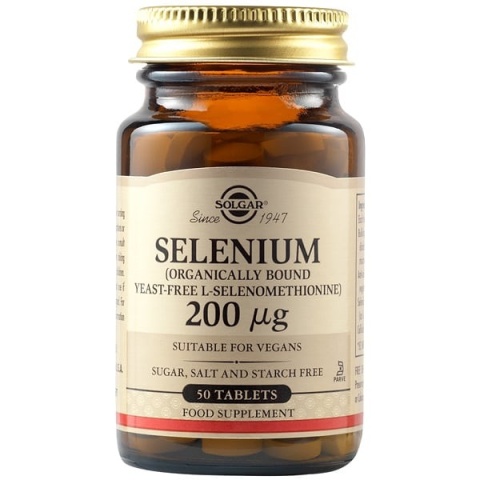 SOLGAR Selen (L-selenometionina, bez drożdży) 200 mikrogramów 50 tabletek