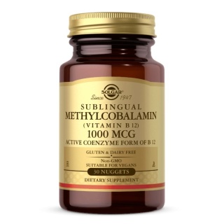 SOLGAR Sublingual Methylocobalamin Witamina B12 Metylokobalamina 1000 mcg 30 tabletek