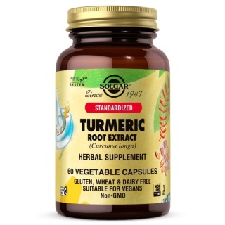 SOLGAR Turmeric Root Extract - Kurkuma Kurkumina Wyciąg z Korzenia 60 kapsułek