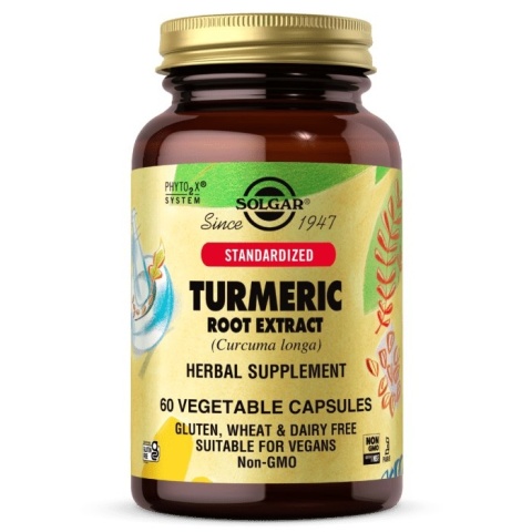 SOLGAR Turmeric Root Extract - Kurkuma Kurkumina Wyciąg z Korzenia 60 kapsułek