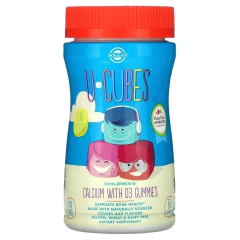 SOLGAR U-Cubes Calcium with D3 - Wapń z witaminą D3 dla dzieci 60 żelek
