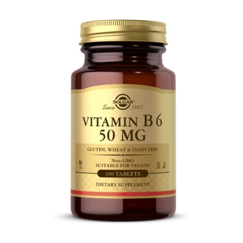 SOLGAR Vitamin B6 - Witamina B6 50 mg 100 tabletek