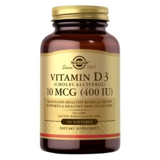 SOLGAR Vitamin D3 10 mcg 100 kapsułek