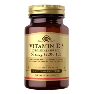 SOLGAR Vitamin D3 (Cholecalciferol) 55 mcg (2200 IU) 50 kapsułek