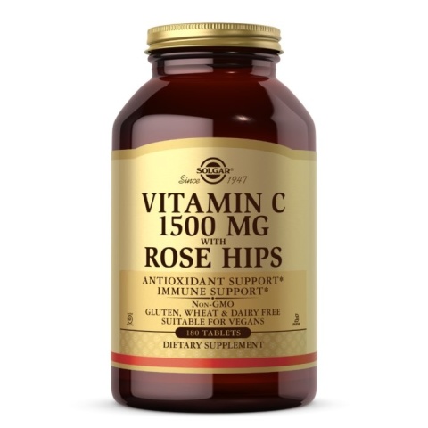 SOLGAR Witamina C 1500 mg z dziką różą 180 tabletek