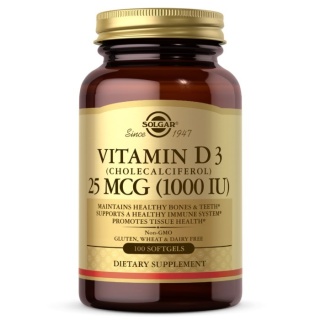 SOLGAR Witamina D3 1000 IU 25 mcg 100 kapsułek