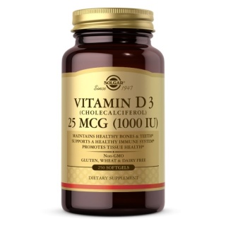 SOLGAR Witamina D3 1000 IU 25 mcg 250 kapsułek