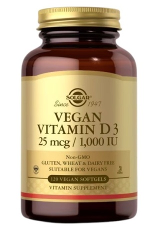 SOLGAR Witamina D3 25 mcg (1000 IU) 120 kapsułek