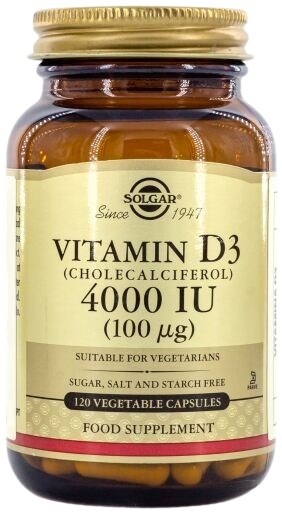 SOLGAR Witamina D3 4000 IU 100 mcg 120 kapsułek