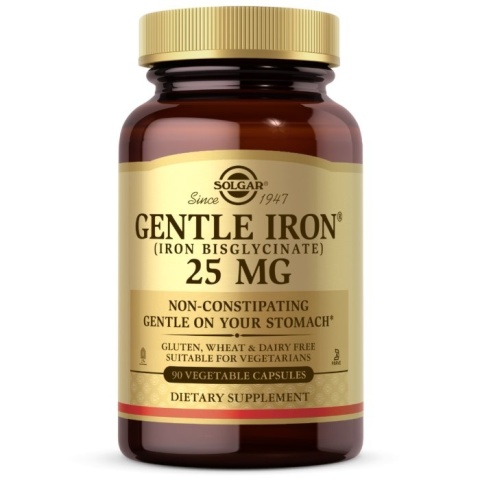 Solgar Gentle Iron 25 mg Diglicynian Żelaza 90 Kapsułek