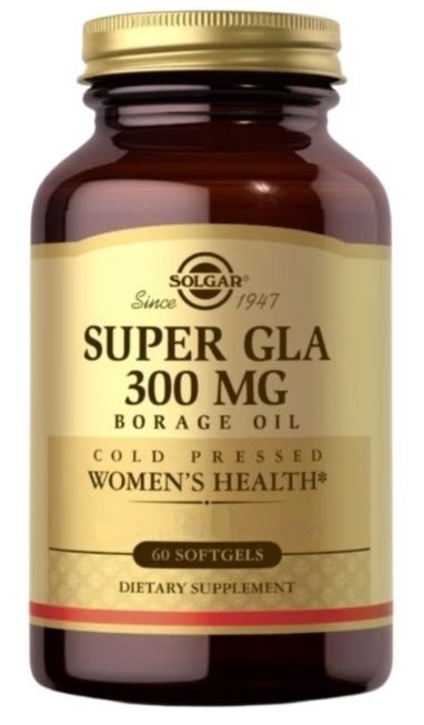 Solgar Super GLA 300 mg - Olej z Ogórecznika - Wiesiołka 60 kapsułek